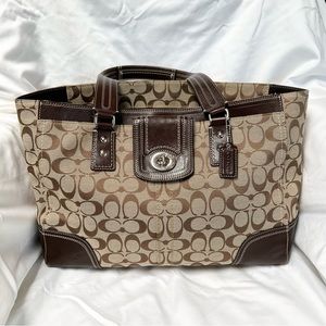 Coach monogram tote shoulder bag